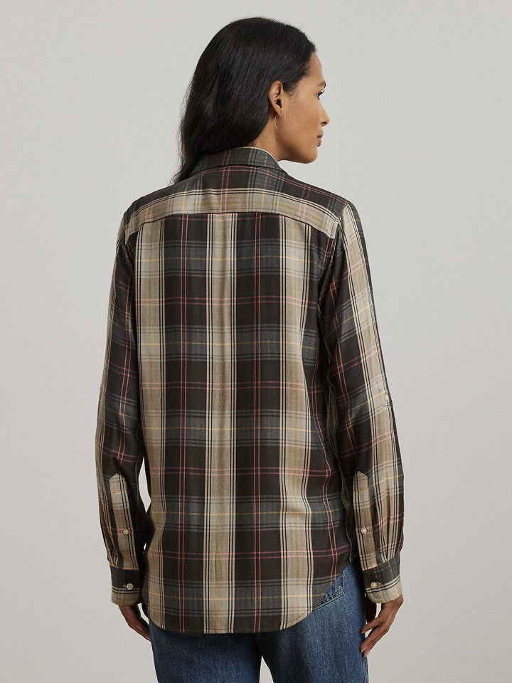 Relaxed fit plaid shirt