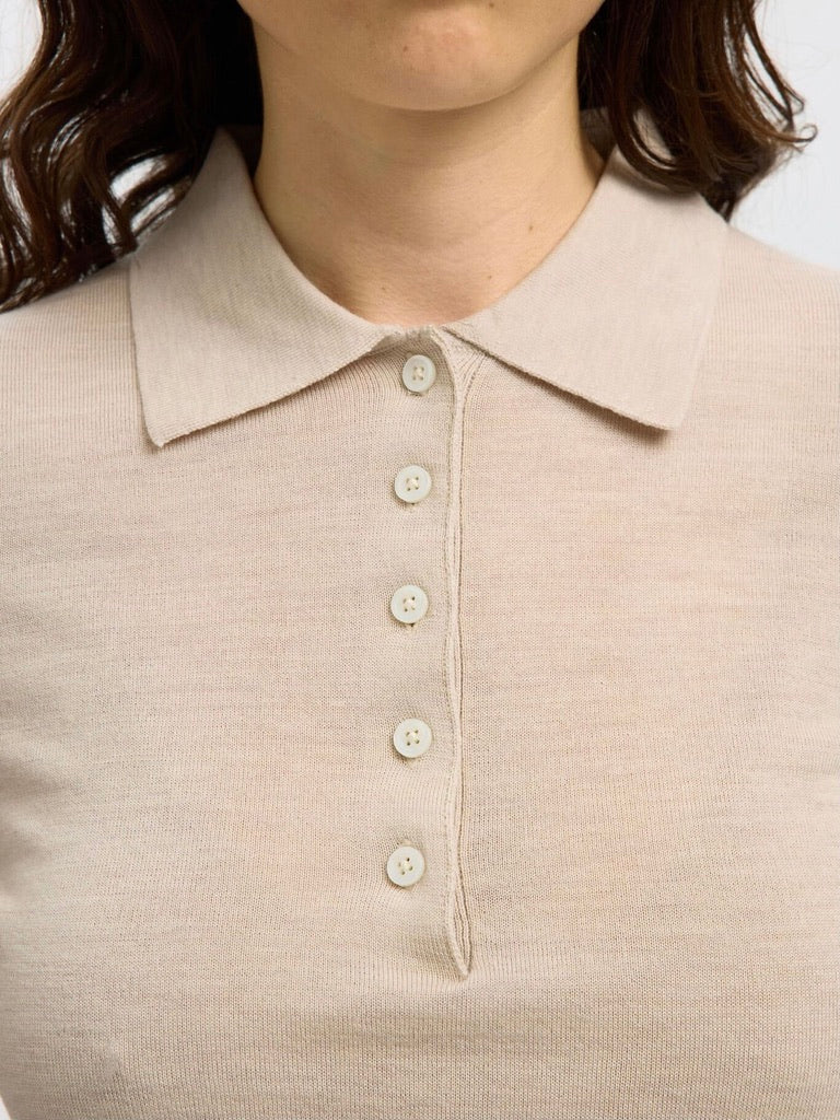 SLFThea LS knit merino collar neck