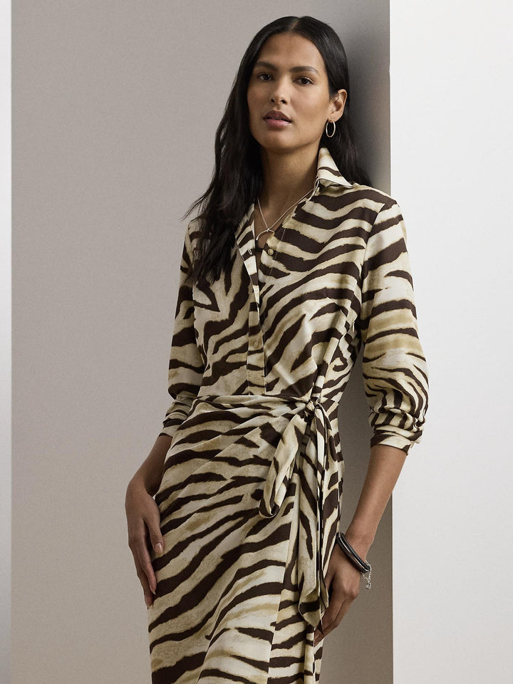 Zebra Print Shirt Dress