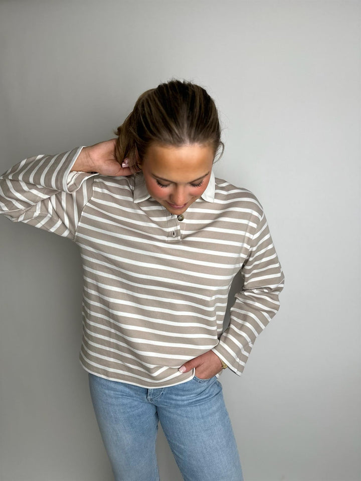 SLFWADA stripe collar top