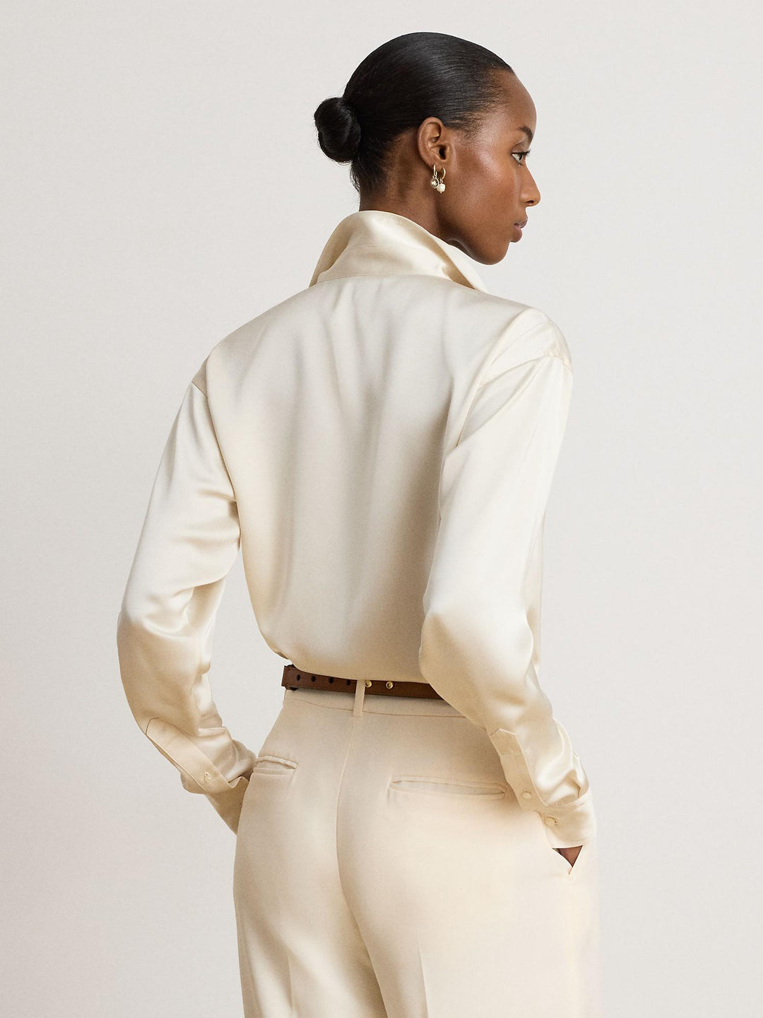 Relaxed Fit Satin Charmeuse Shirt