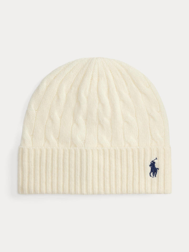 Cable Knit Wool Cashmere Beanie