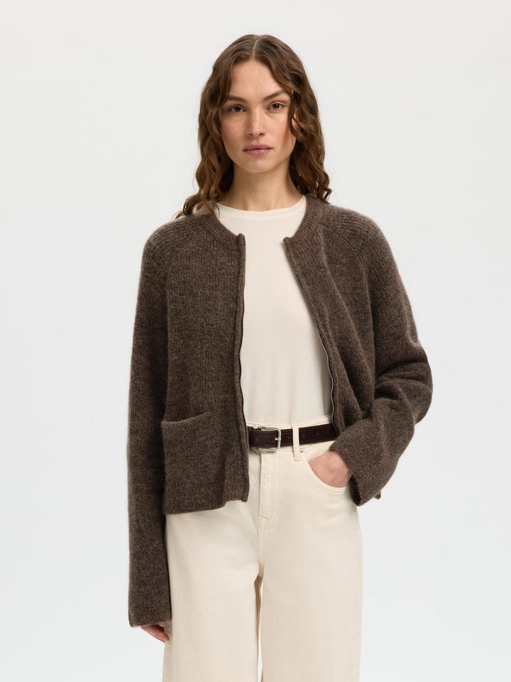 Slfsia Ras Ls Knit Short Cardigan