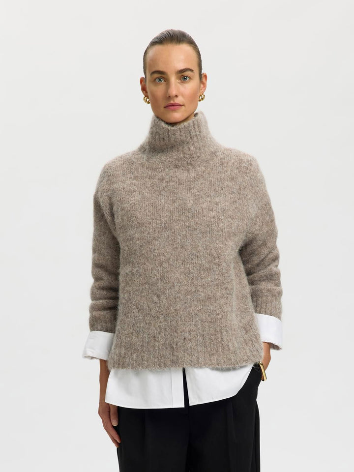 Slwgabriella Ls Knit High Neck Noos