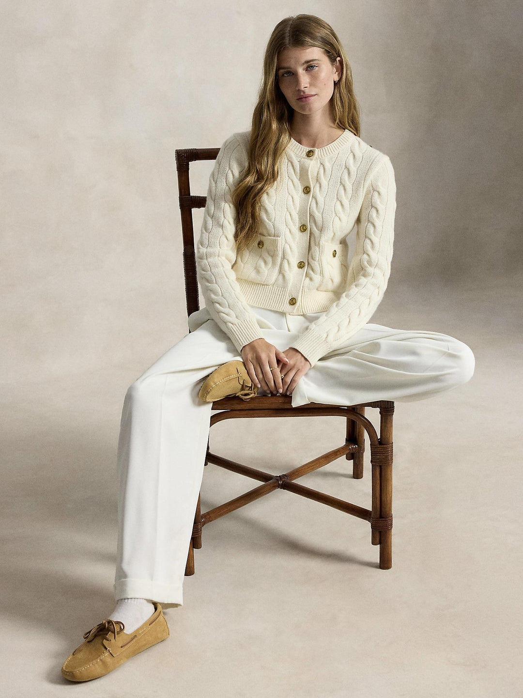Cable Wool Casmere Cardigan