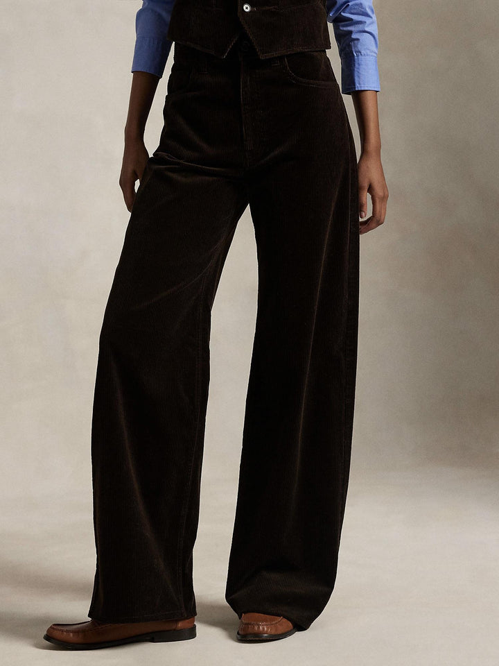 Cotton corduroy wide leg pant
