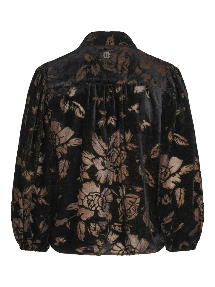 Velvet silk lurex blouse