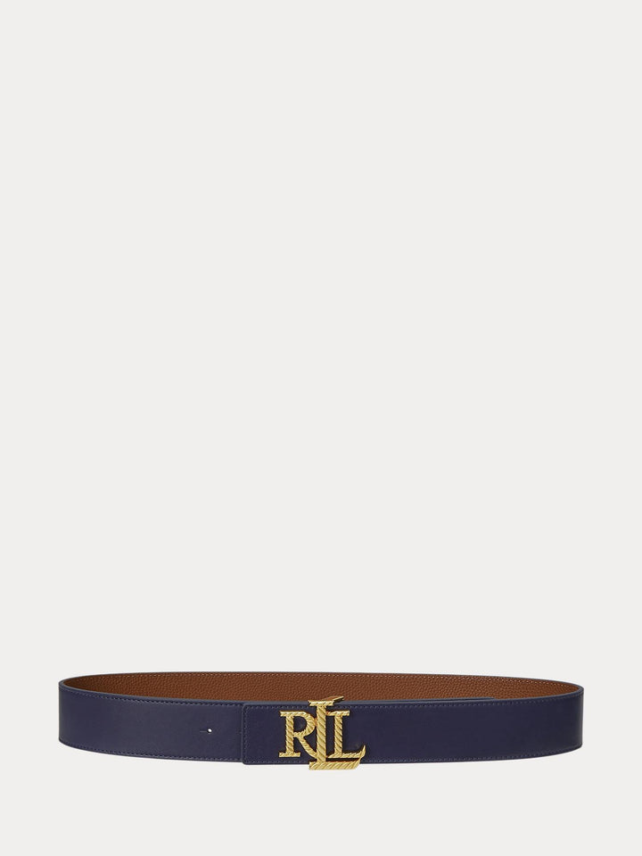 Reversible leather belt wide