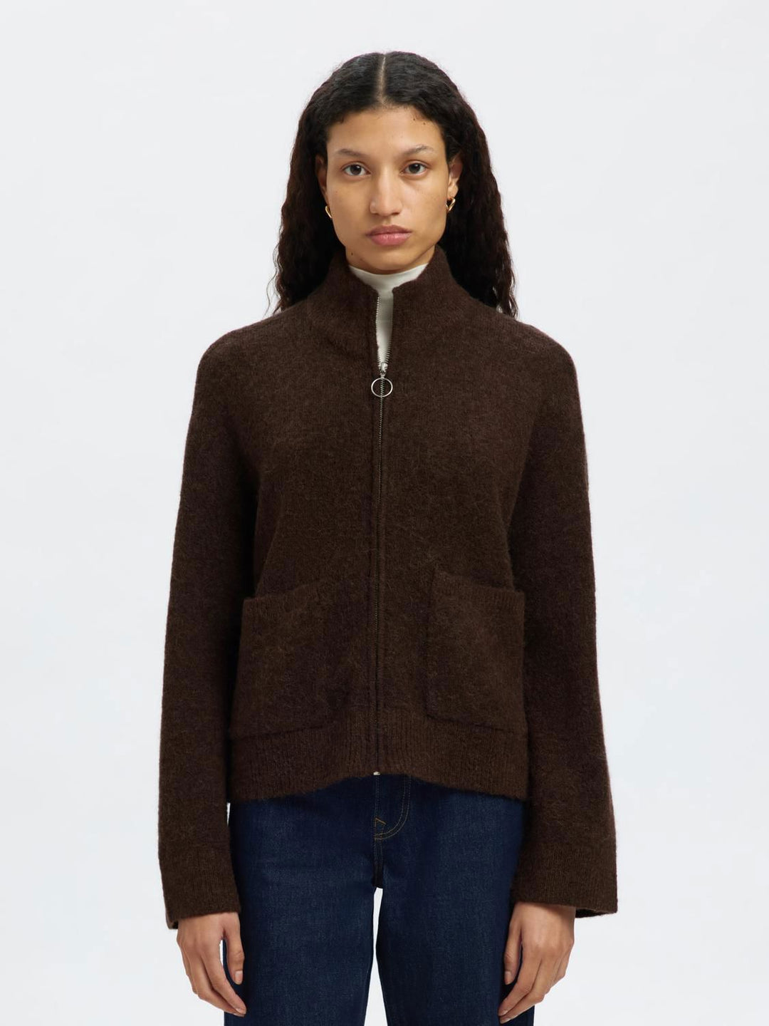 Slwsia Ras Ls Knit Zipper Cardigan