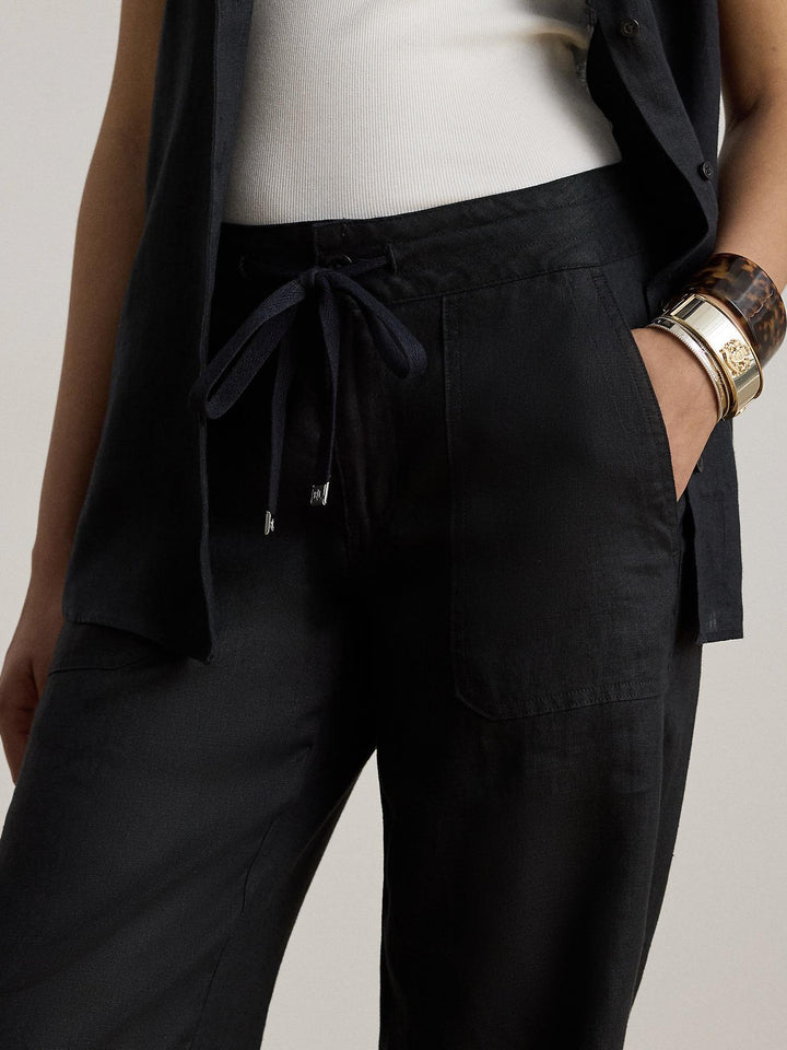 Wide leg linen pant