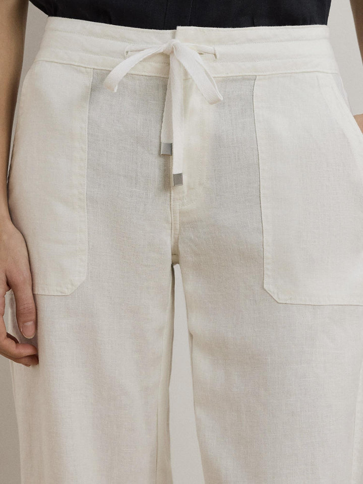 Wide leg linen pant