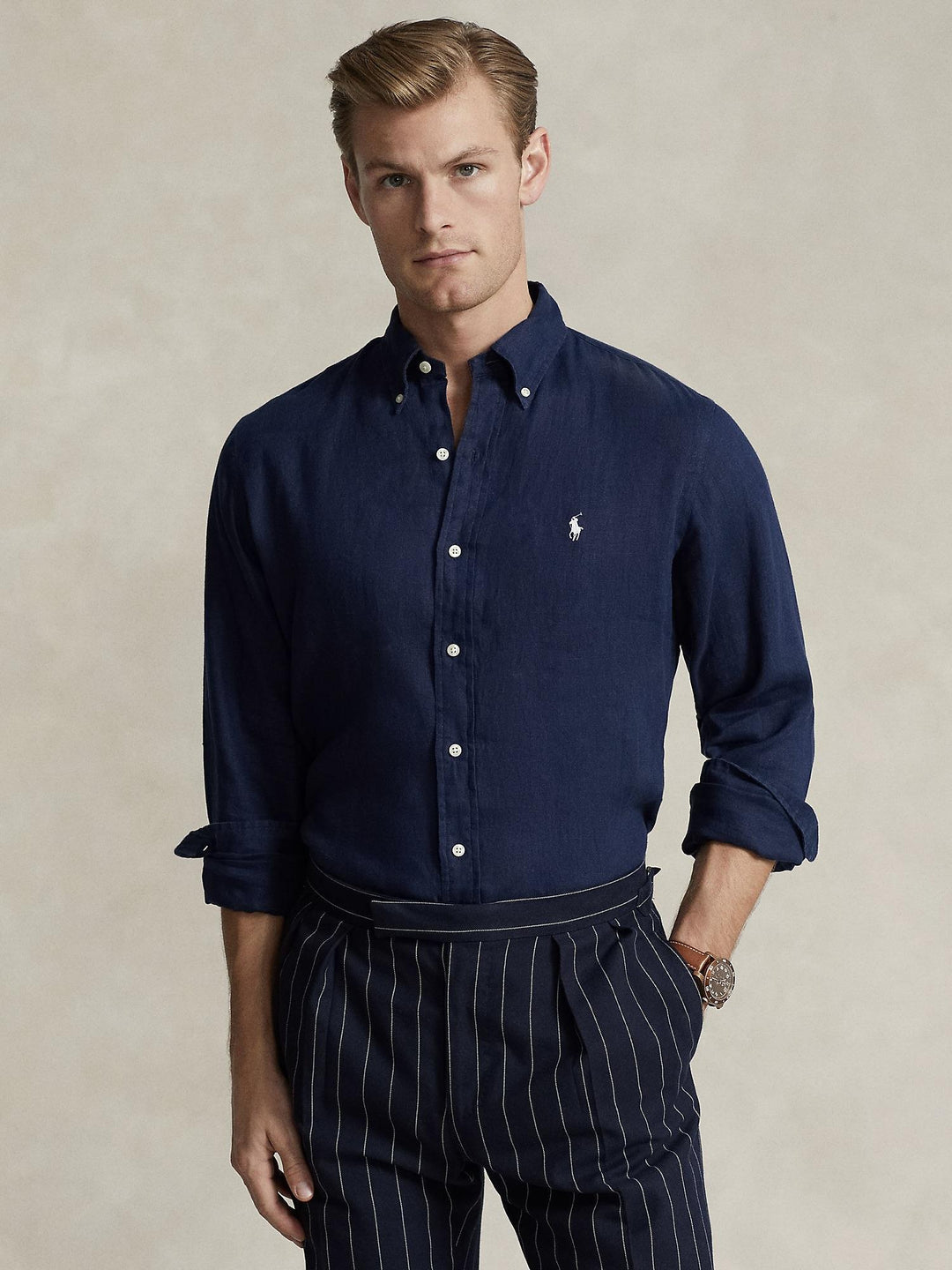 Custom fit linen shirt