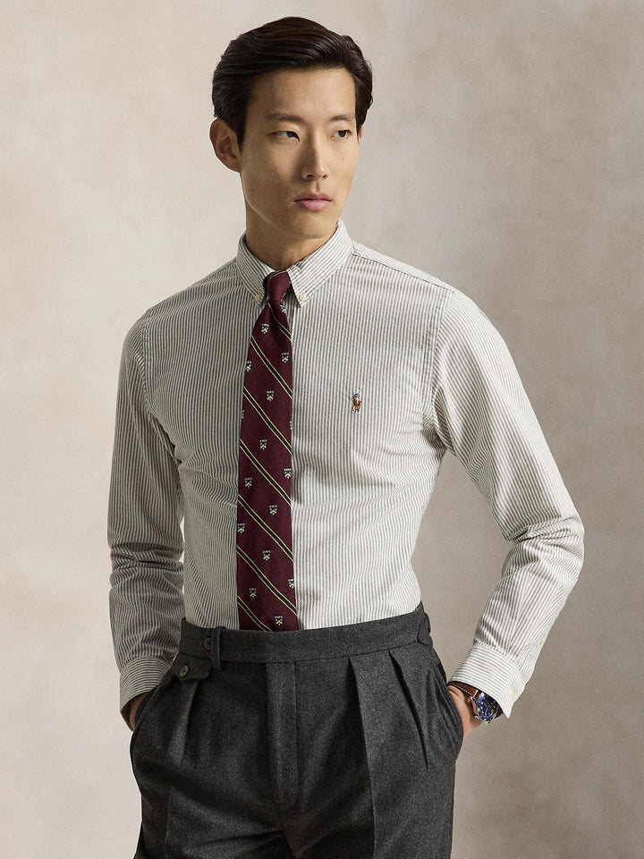 Custom fit striped oxford shirt
