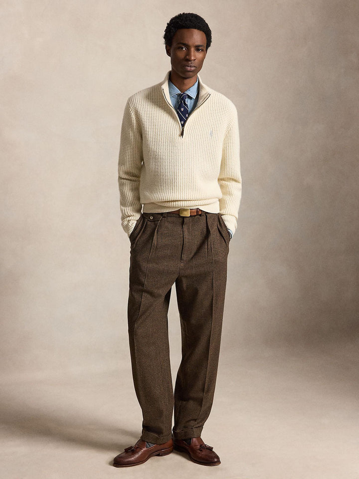 Waffle Knit Wool-Cotton Sweater