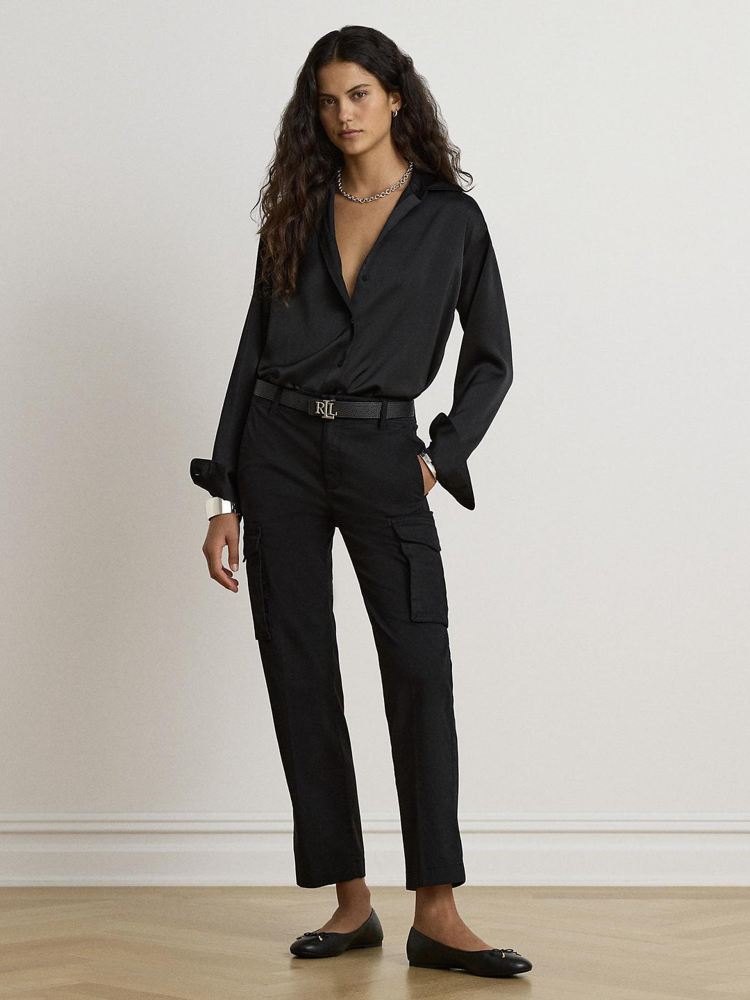 Relaxed Fit Satin Charmeuse Shirt
