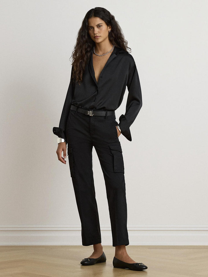 Relaxed Fit Satin Charmeuse Shirt