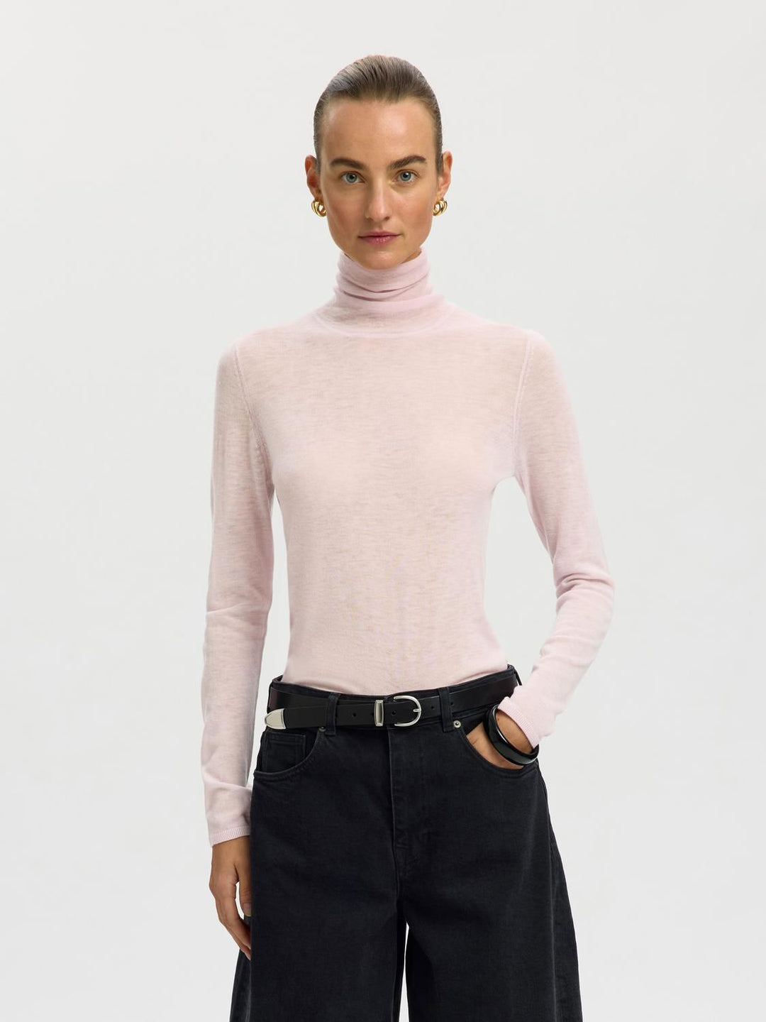 Slwvendy Wool Ls Knit Roll Neck Noos