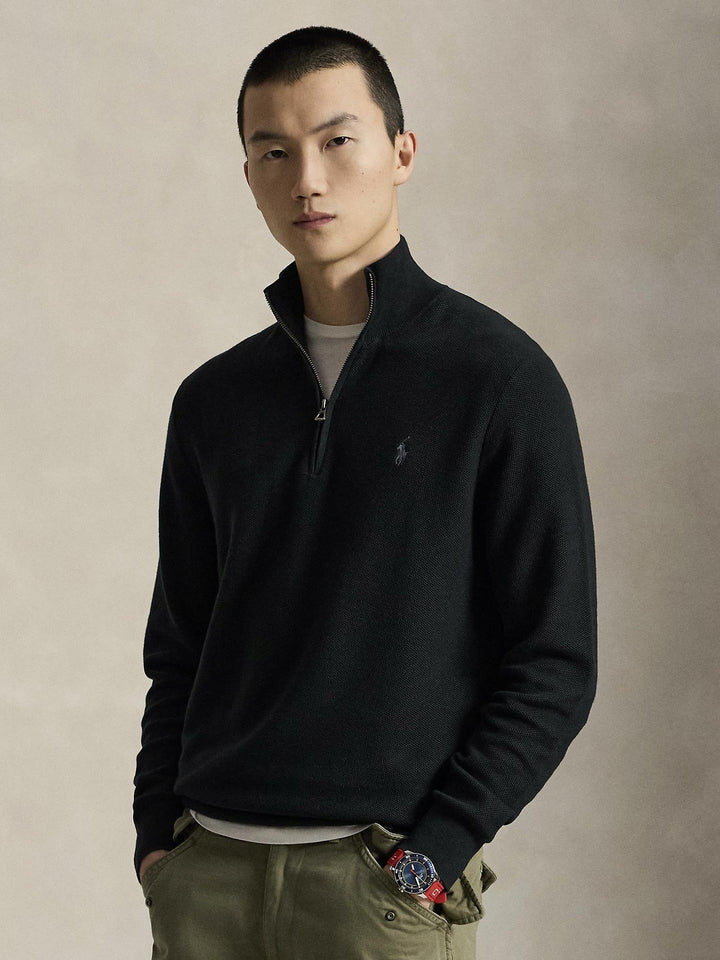Cotton quarter zip sweater