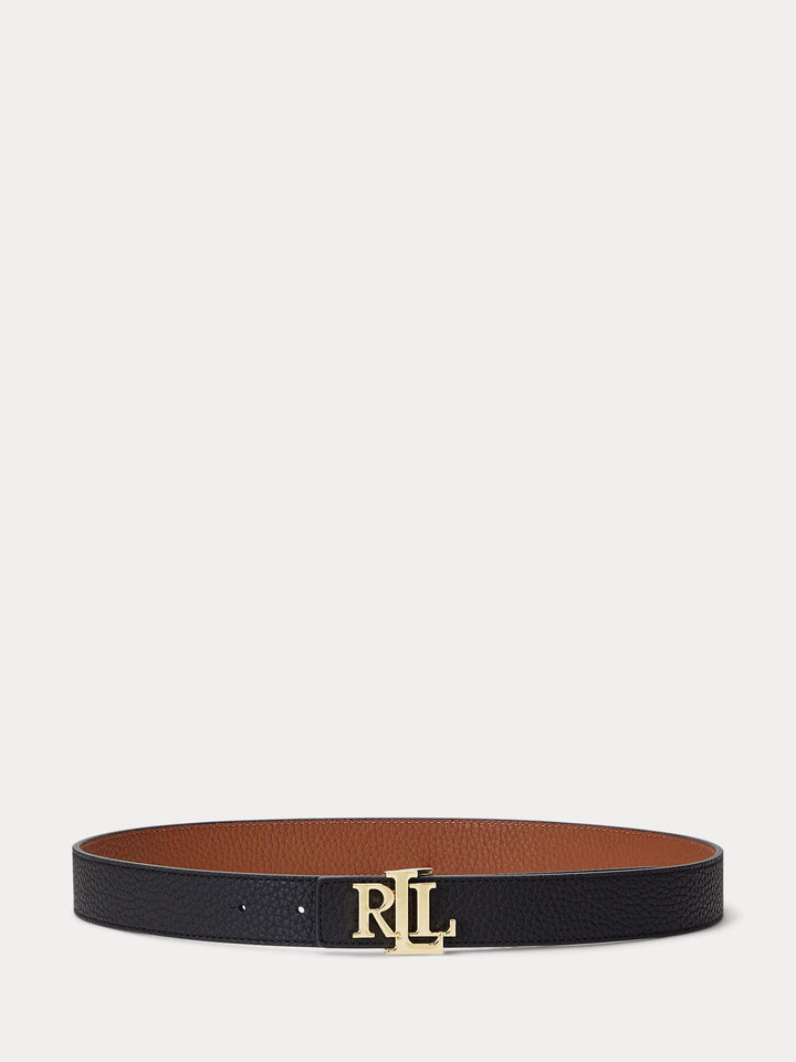 Logo Reversible Pebbled Leather Belt