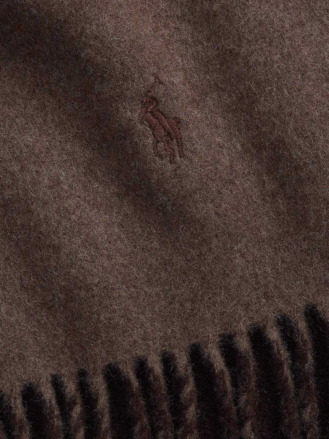 Fringe trim wool scarf