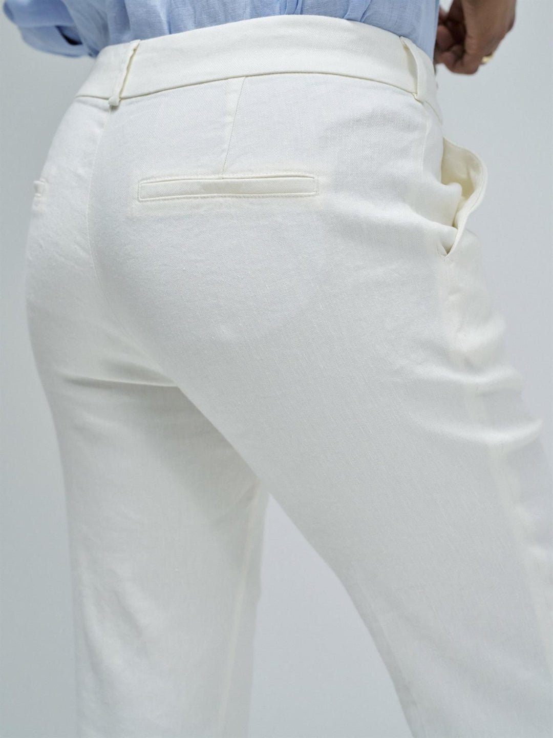 Chino flare linen trousers