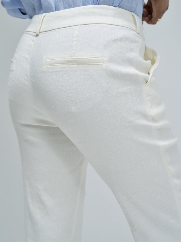 Chino flare linen trousers