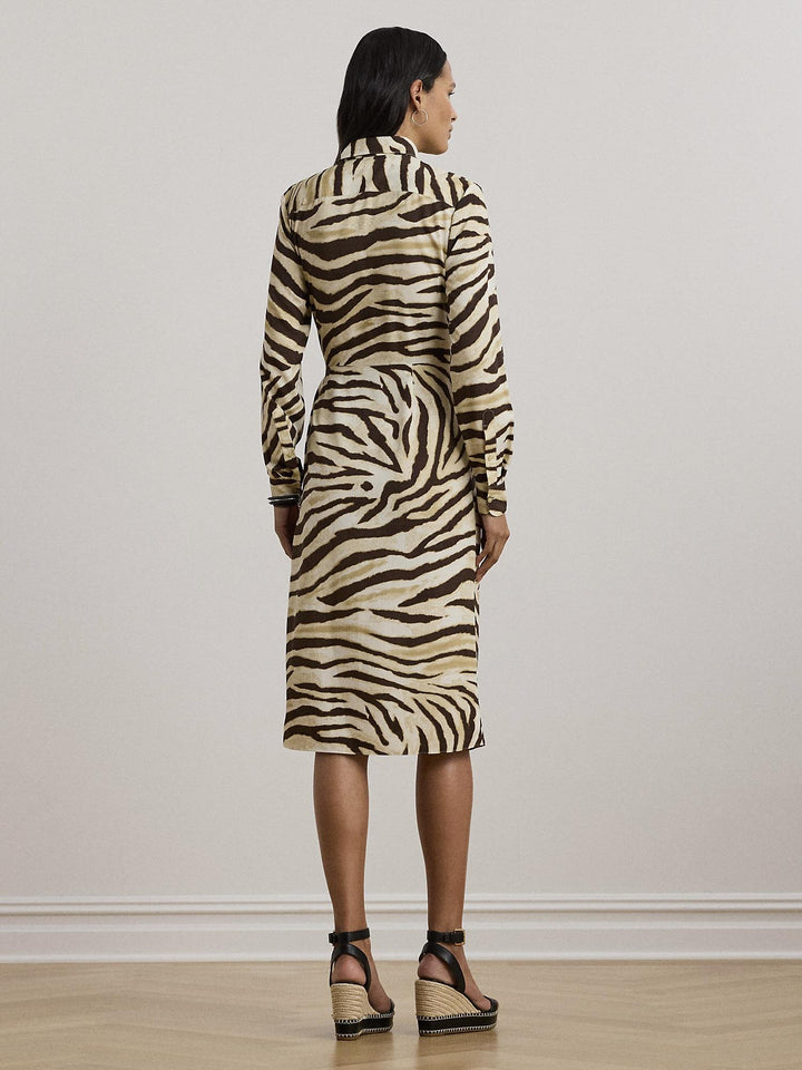 Zebra Print Shirt Dress