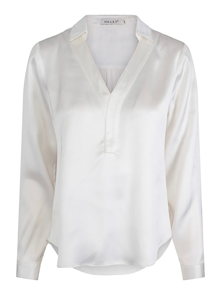 Satin V-Neck Blouse