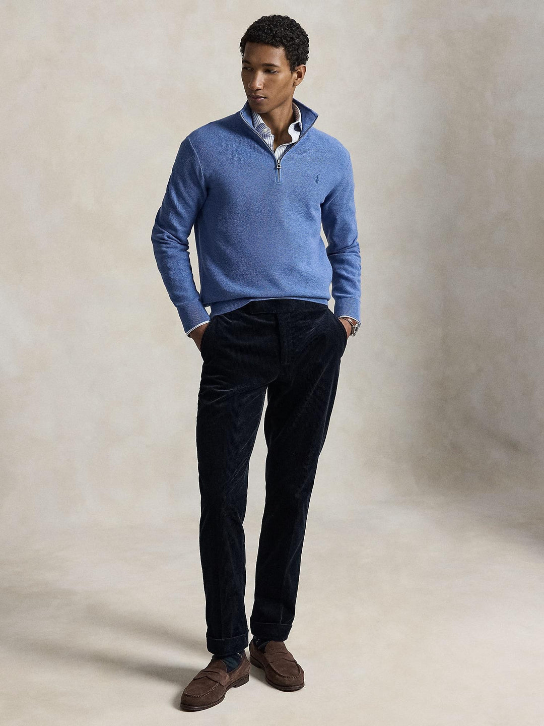Cotton quarter zip sweater
