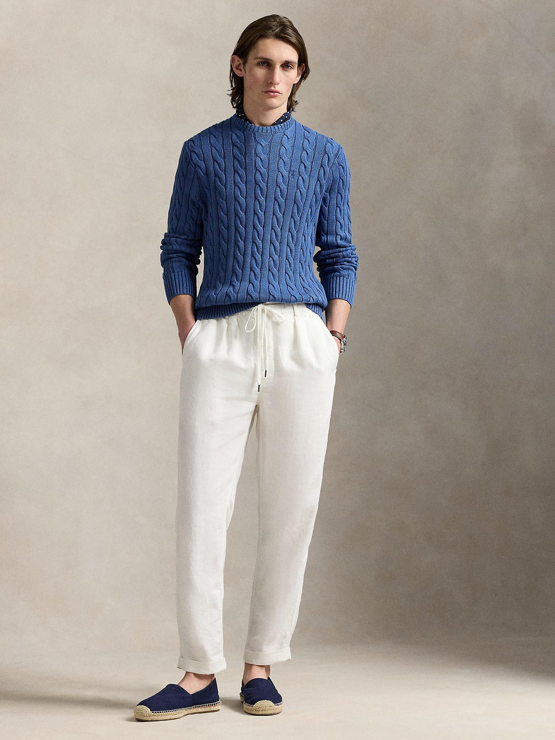 Cable Knit Garment Dyed