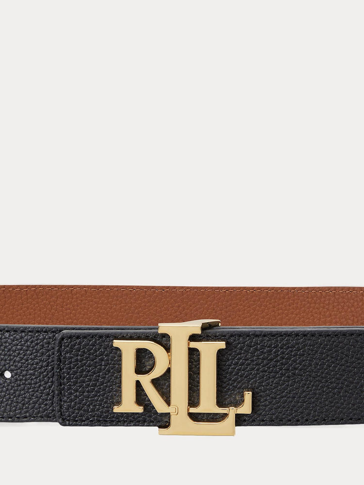 Reversible leather wide belt