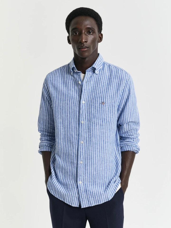 Reg Cotton Linen Stripe Shirt