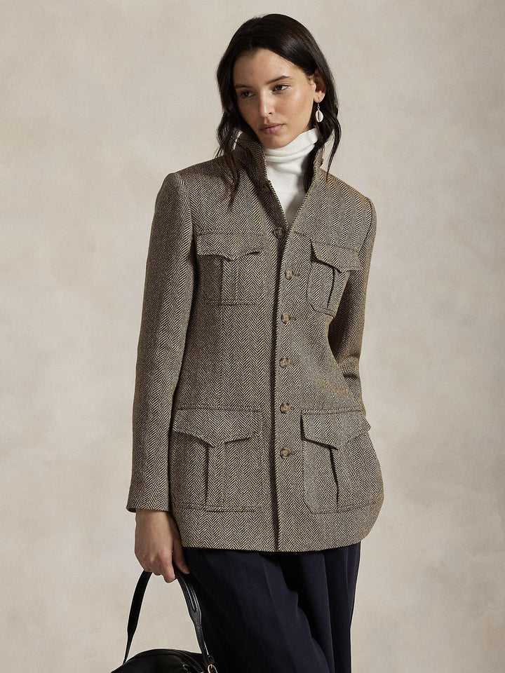 Linen Blend Herringbone Jacket