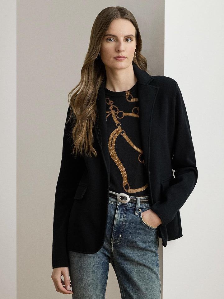 Cotton Blend Sweater Blazer