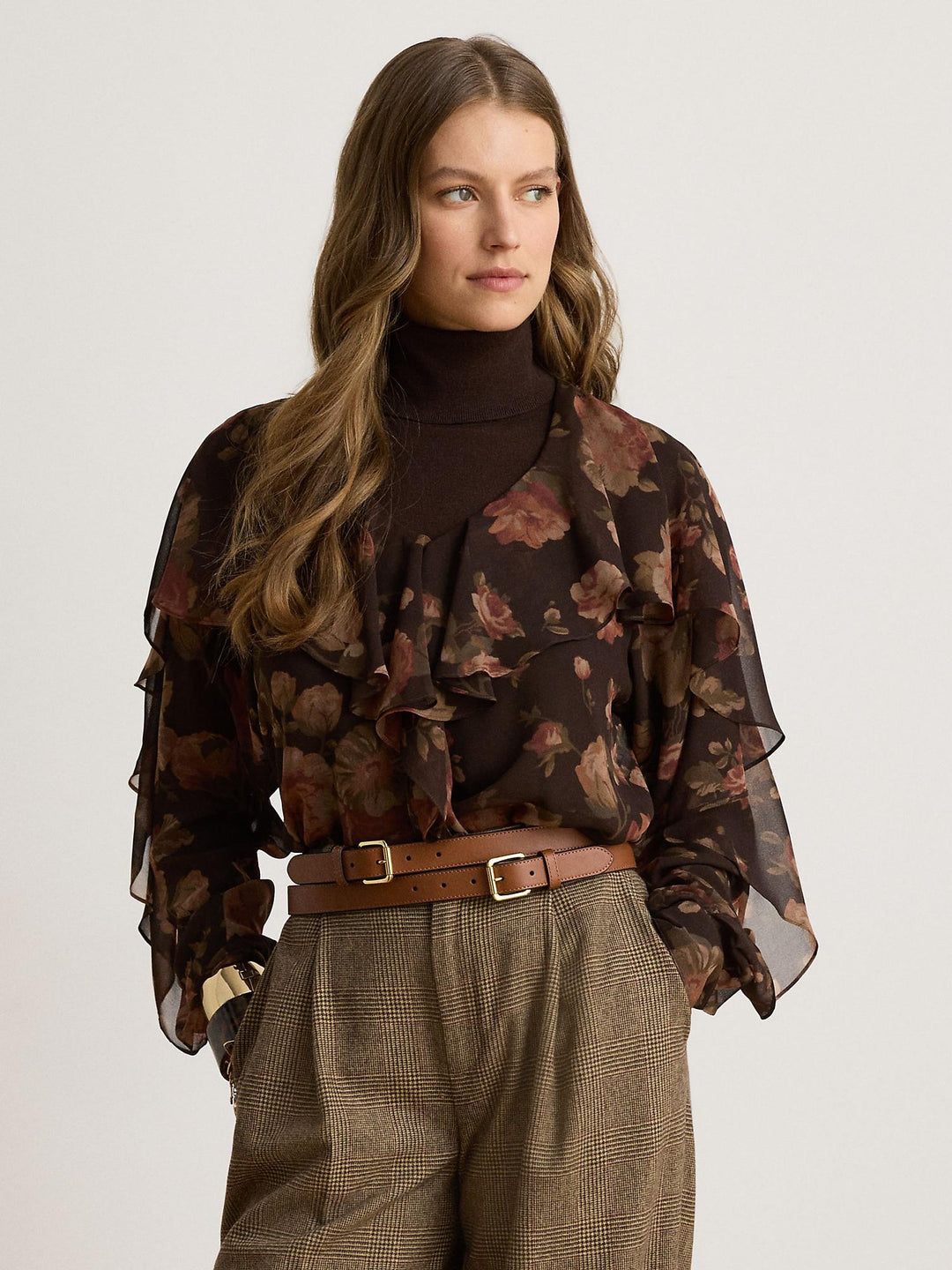 Floral Ciffon V-Neck Blouse