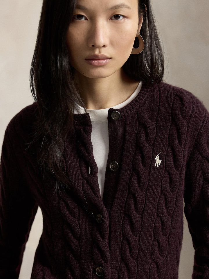 Cable Knit Wool-Cashmere Cardigan