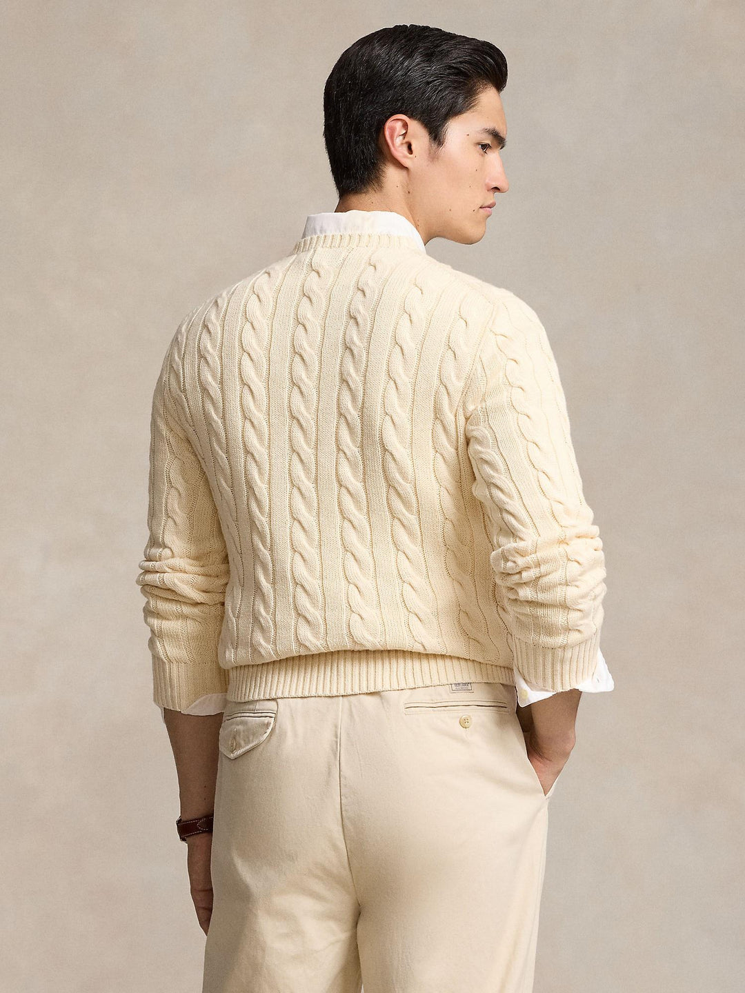 Cable knit cotton sweater