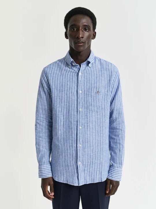 Reg Cotton Linen Stripe Shirt