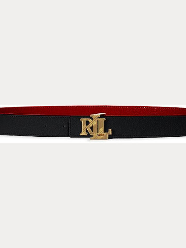Logo Reversible Pebbled Leather Belt
