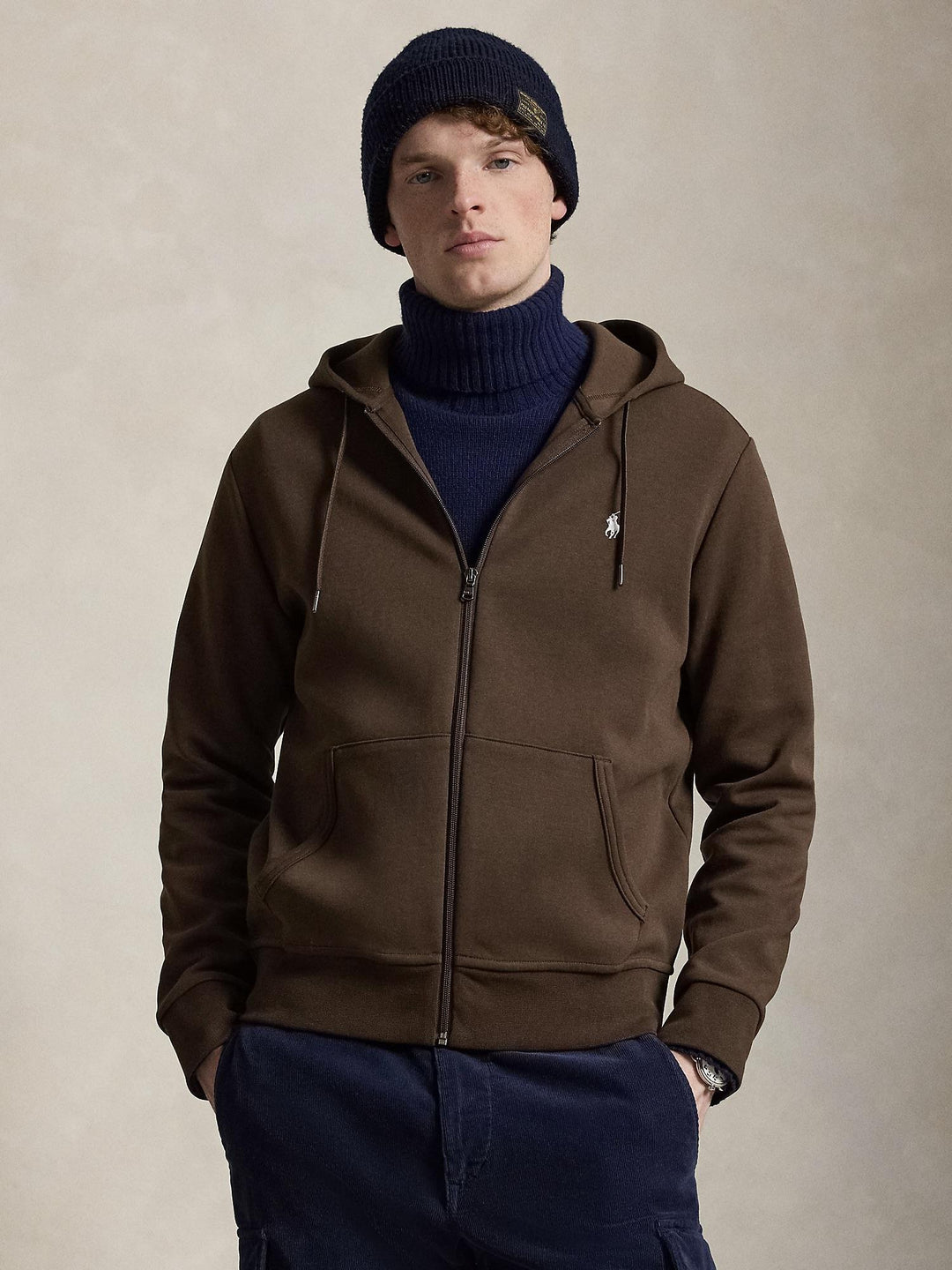 Double knit full zip hoodie