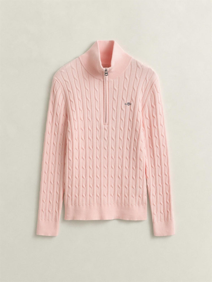 Stretch Cotton Cable Half-Zip