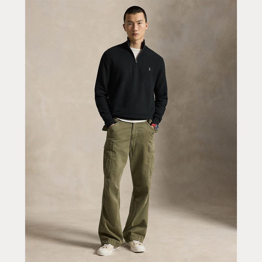 Cotton quarter zip sweater