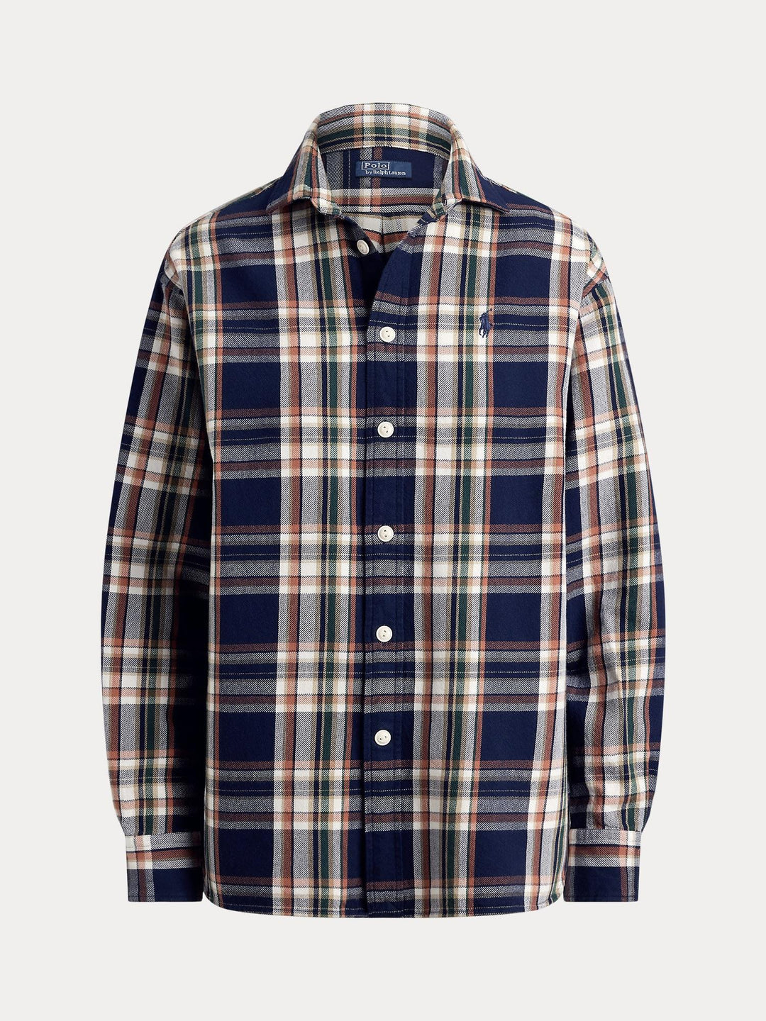 Relaxed fit plaid cotton shirt