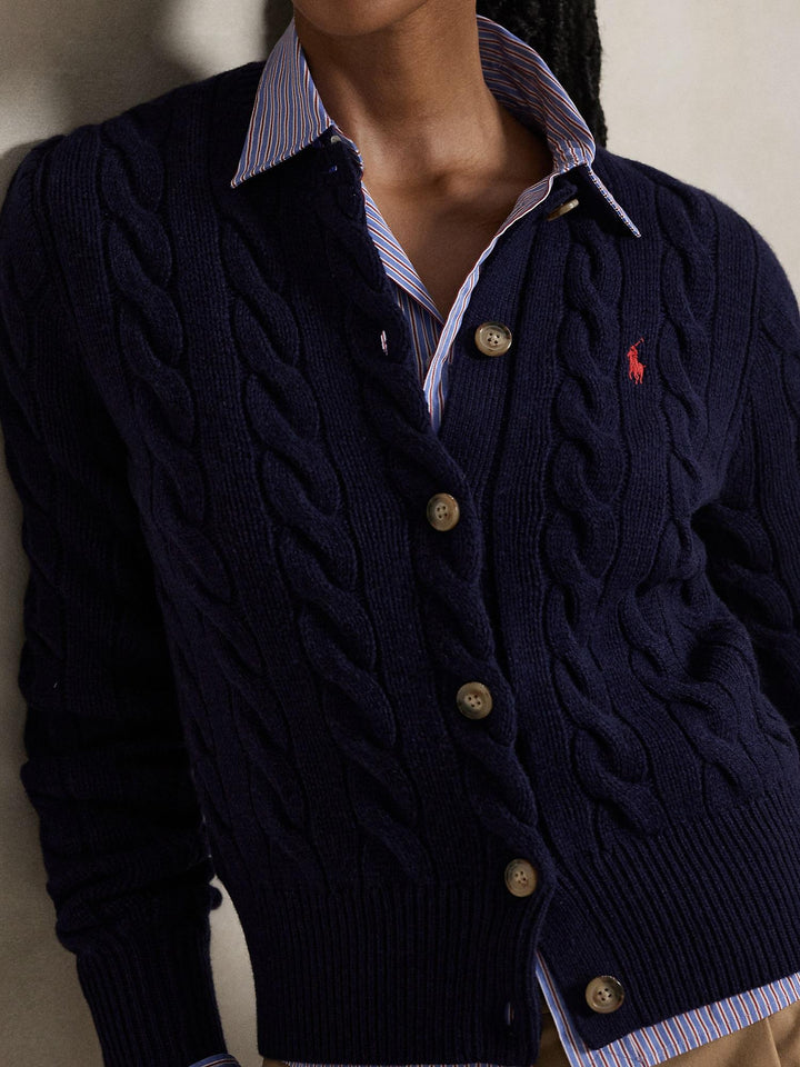 Cable Wool Cashmere Cardigan