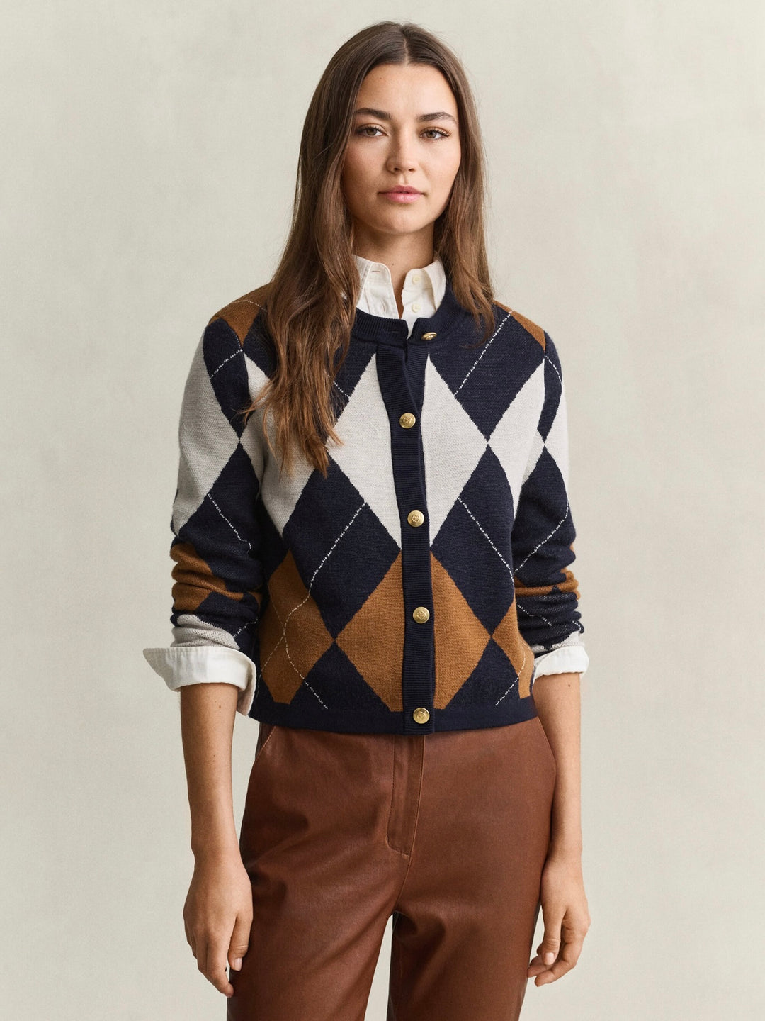 Argyle C-Neck Cardigan