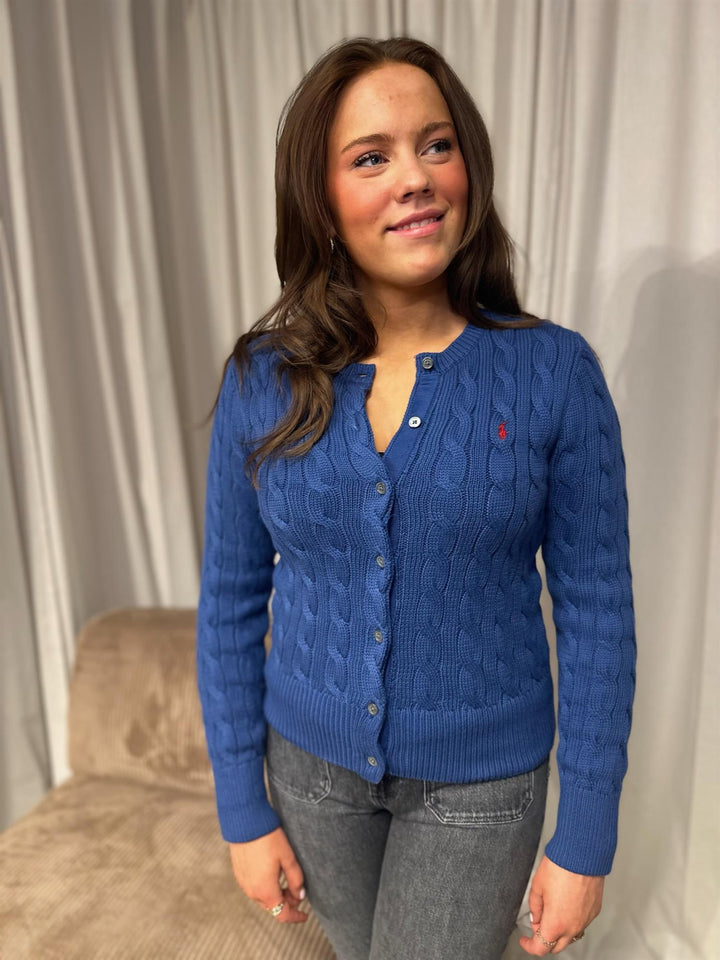 CABLE KNIT COTTON CARDIGAN