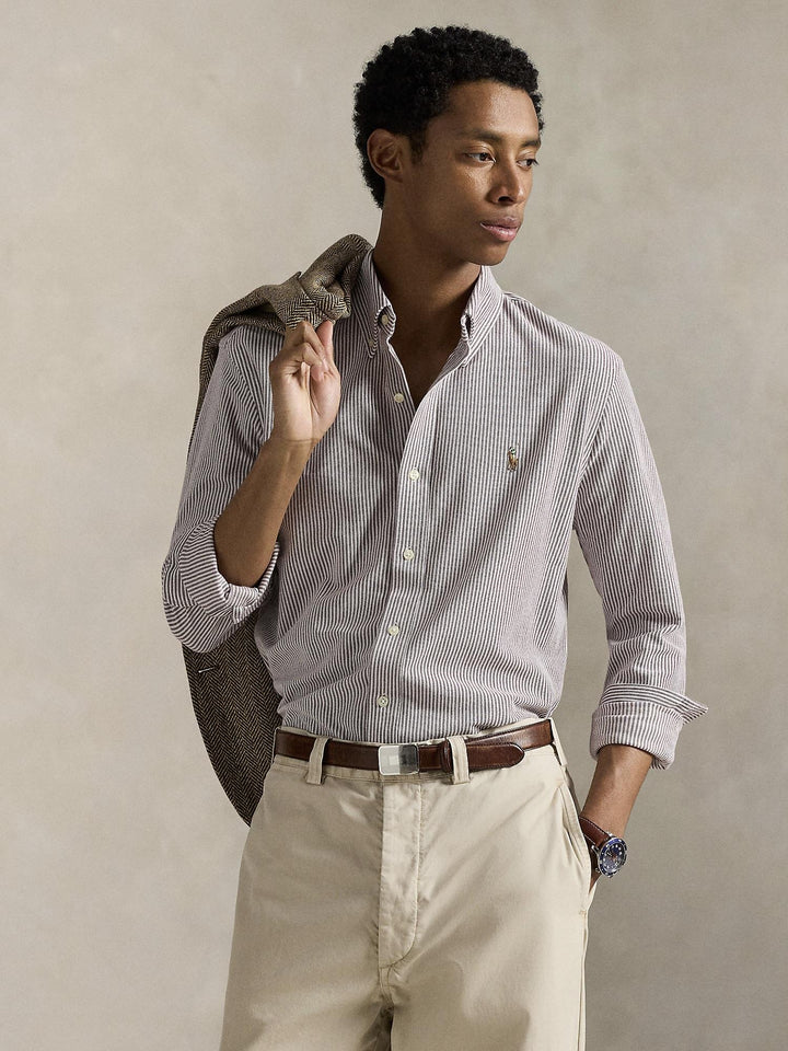 Striped Knit Oxford Shirt