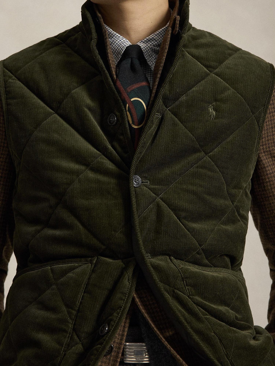 Quilted corduroy vest