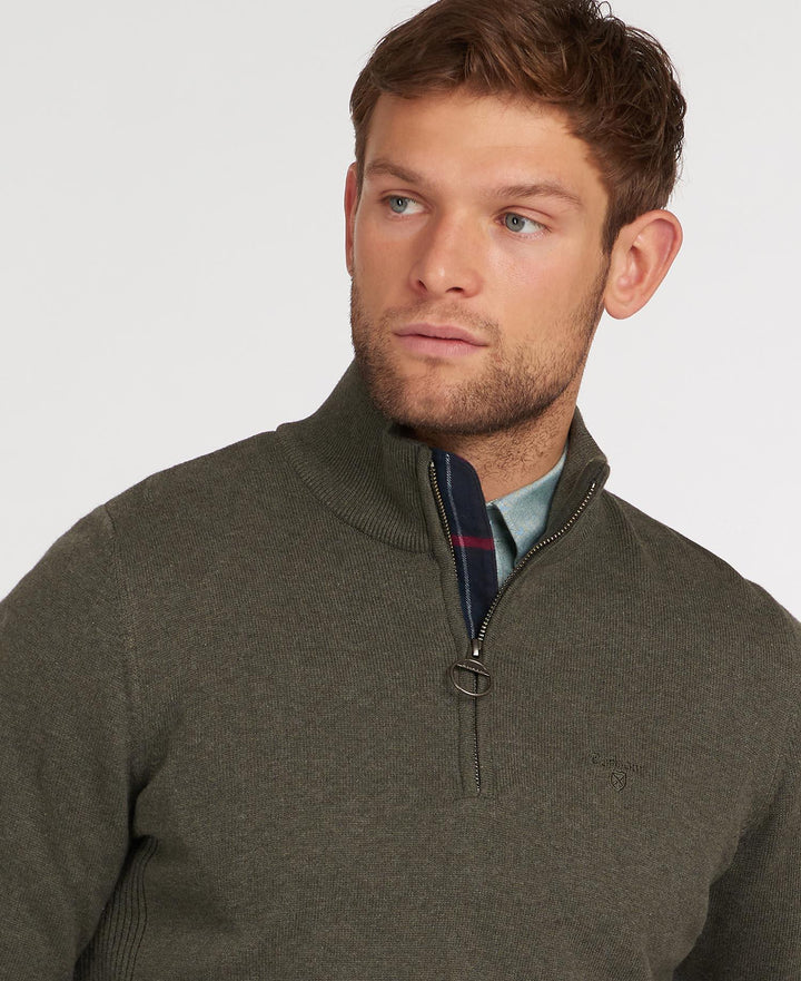 Cotton half zip