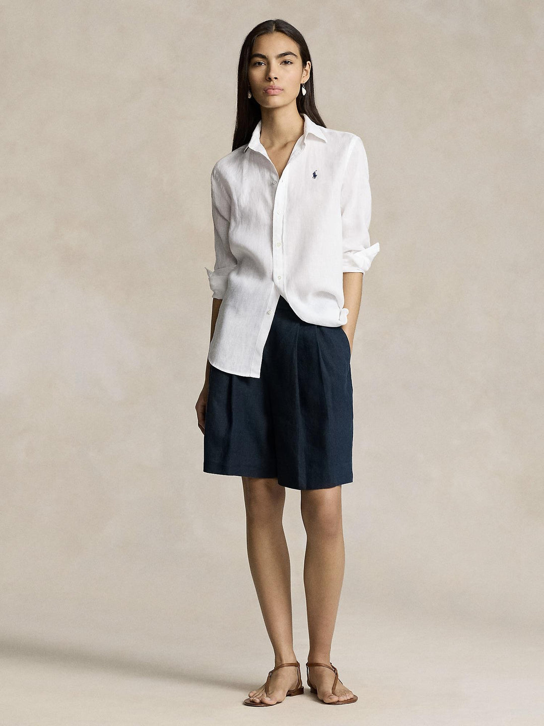 Classic fit linen shirt